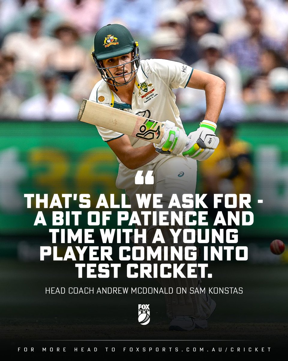 Sam Konstas endured a tough re-introduction to Test cricket in Australia's 159-run victory in Barbados, but Aussie coach Andrew McDonald has called for calm as the teenager faces intense scrutiny.

STORY 👉 bit.ly/4euEwGz
