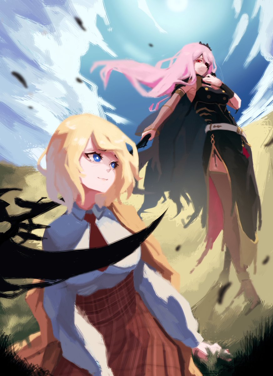 SejVon's tweet image. Meeting the reaper&apos;s apprentice...
#ameliaRT  #callillust