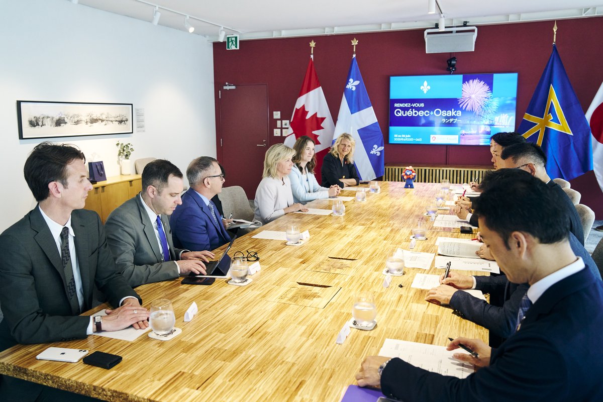 Au #PavillonduCanada, le Rendez-vous Québec–Osaka a réuni le Québec et le Japon afin de renforcer leurs liens dans les domaines de l'innovation énergétique, des industries créatives, de la francophonie et de la gastronomie. #Expo2025Osaka! <a href="/MRIF_Quebec/">Relations internationales du Québec</a> <a href="/QuebecJapon/">Québec au Japon</a> <a href="/InvestQuebec/">InvestissementQuébec</a>