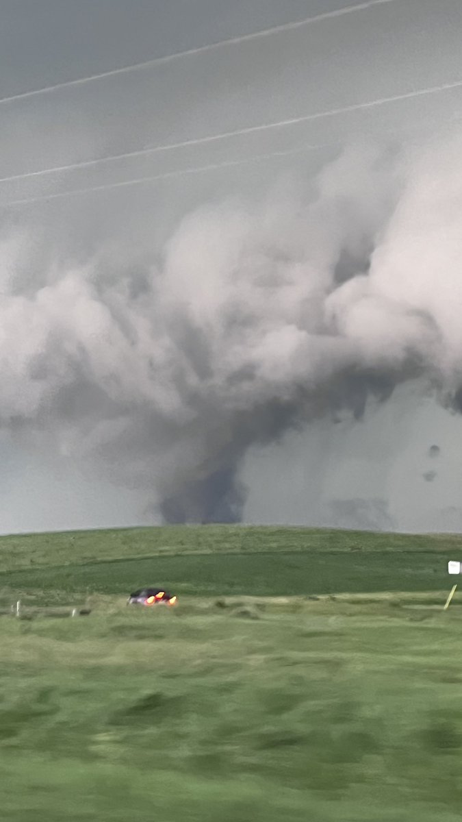 SamSaysWx's tweet photo. Impressive chase today with @elanazriel near in NE-SD and W-MN. Saw a few, but only got pics of the Gary/Canby tornado on my phone. #mnwx #sdwx @NWSTwinCities https://t.co/qXpcidSRrt