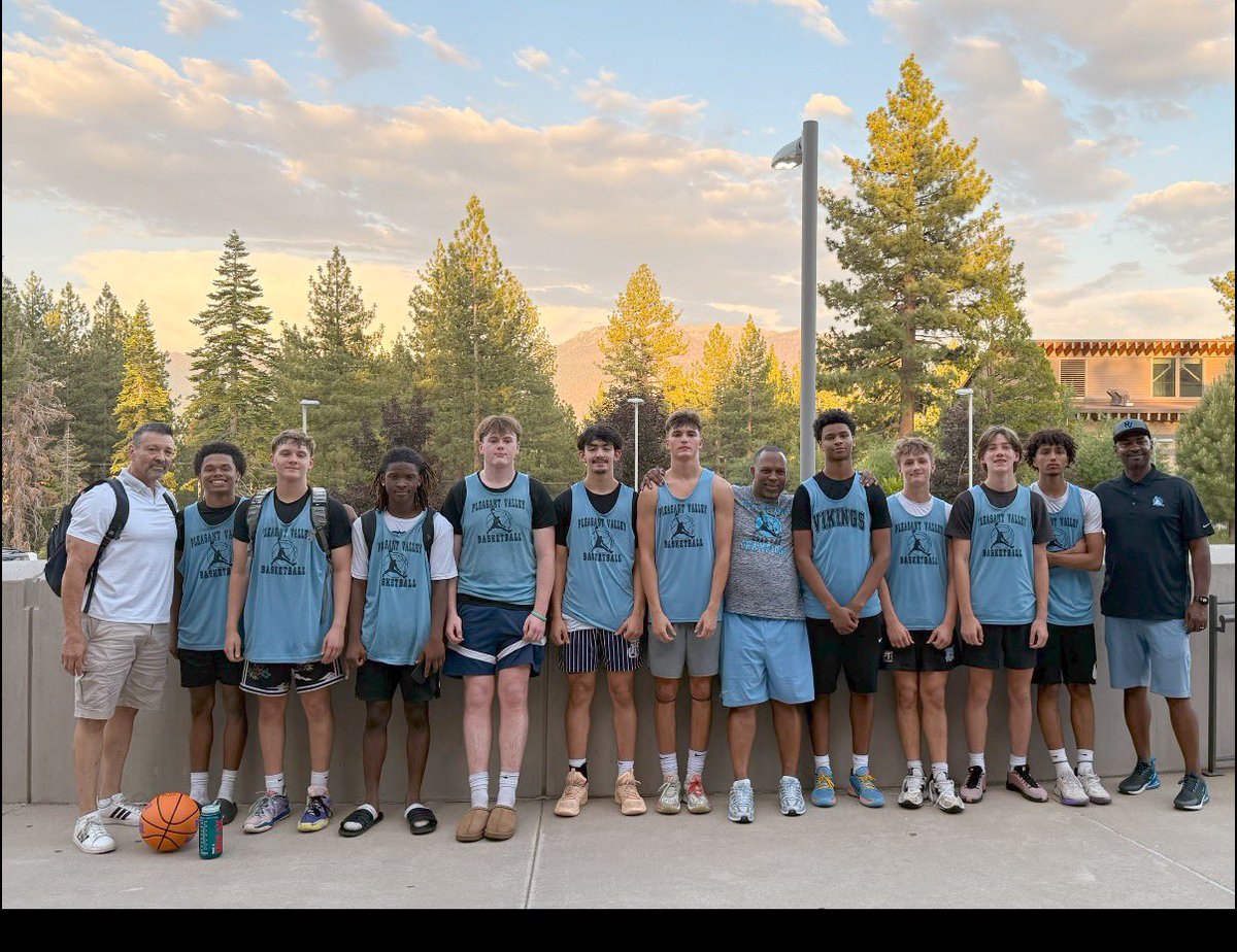 VikingCoachK's tweet photo. Pv Boys Basketball had a good first day in Tahoe playing good defense and good team ball defeating Douglas 54-45 and a very tall Reno team 46-40. Great job guys !Fun to watch ! https://t.co/hQjEKnjire