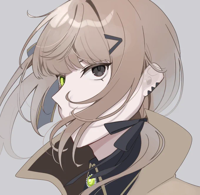 風とかで髪の毛で口元が隠れるの好きなので描きました #AlbanKnoxArt