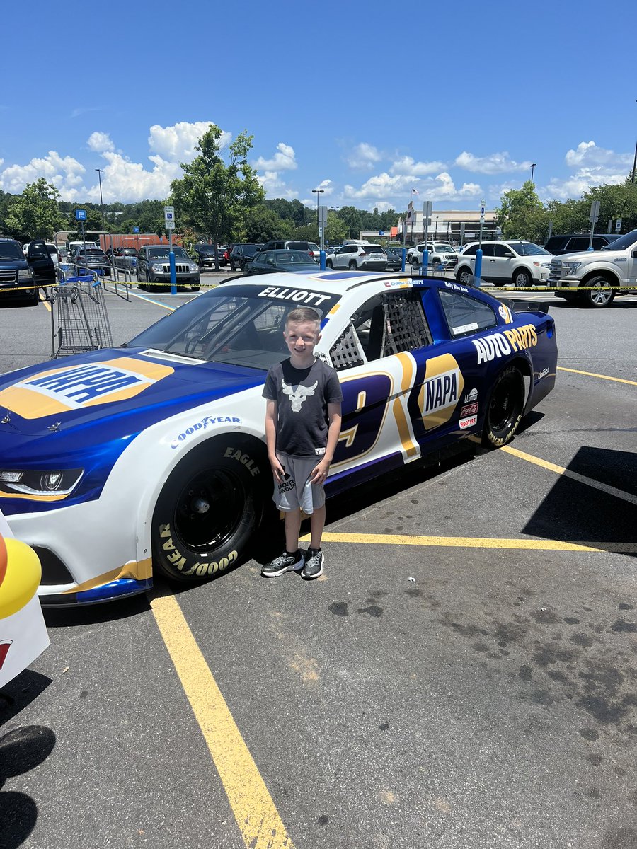 My son saw Chase’s car in Dawsonville today, then he got to watch him win the race in Atlanta. Stayed up tonight to watch it. He is so excited! <a href="/chaseelliott/">Chase Elliott</a>