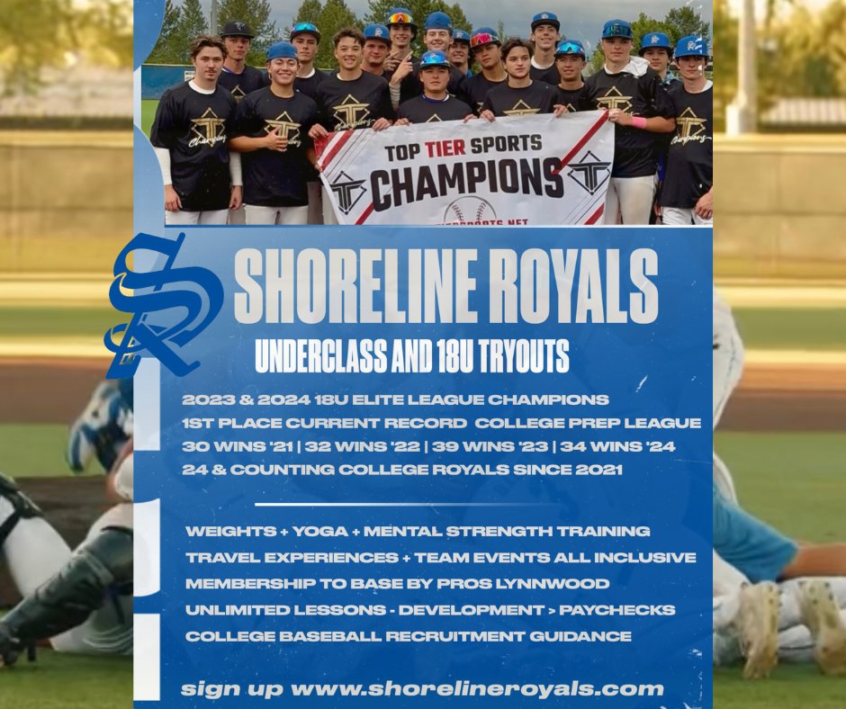 Winning isn't everything - but it's usually a sign of good development. Join the 2023 and 2024 18u league champions who's on pace for their 5th straight 30+ win summer.
Sign up: shorelineroyals.com