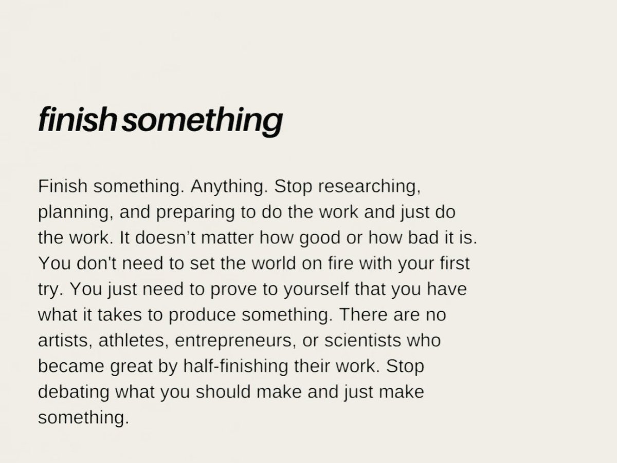 finish something: