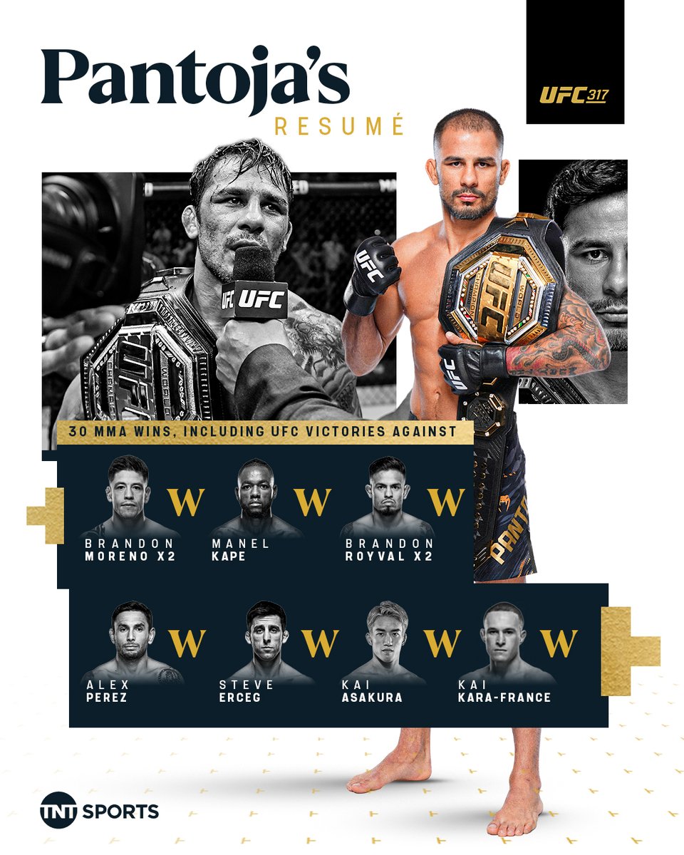 ufcontnt's tweet image. Alexandre Pantoja’s resume just got an upgrade! 🇧🇷 🏆

#UFC317 | LIVE on TNT Sports &amp;amp; discovery+