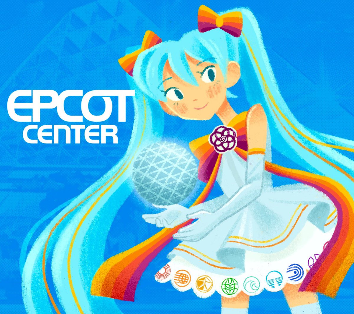 spacepavillion's tweet image. OMG!!!! i forgot that i made EPCOT center miku when nationality mikus were trending and then i had NO ONE to show. here she is