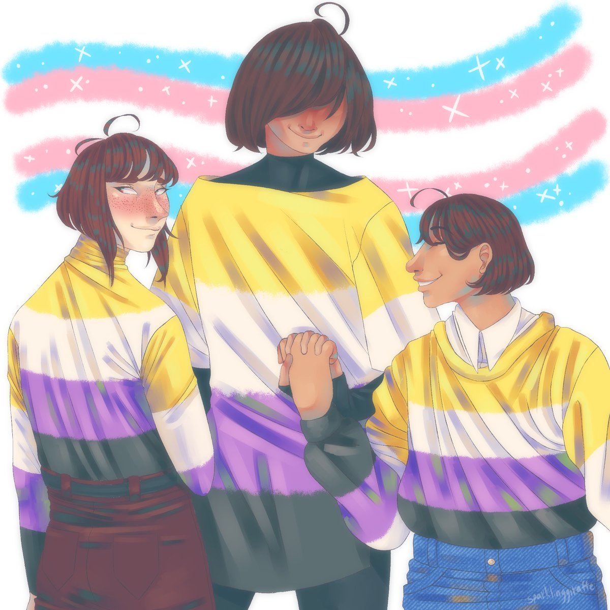 sparkgiraffe's tweet photo. i think this is an appropriate moment to post this old 2020 drawing that i deleted from my old posts im feeling deltarunepilled

#deltarune #undertale https://t.co/NNII2tlVBt