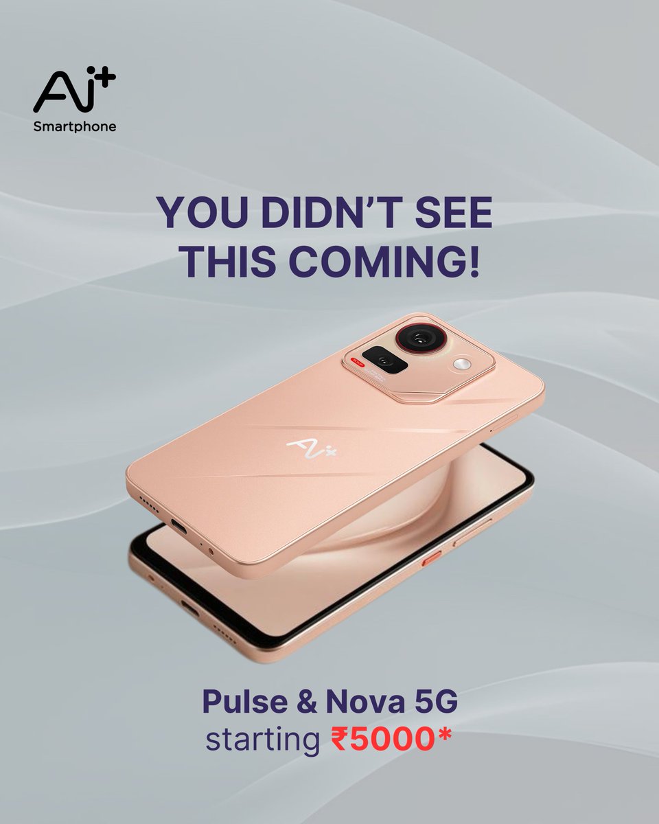 NxtQuantumOS's tweet photo. Big on features. Light on price. Starting ₹5000.
Pulse and Nova 5G are coming your way on July 8— no compromises, no budget stress.
A smartphone built in India, for the World.

#Nova5G #Pulse #BuiltForYou #BuiltForIndia #LaunchingJuly8 https://t.co/ZwP4nL4YUW