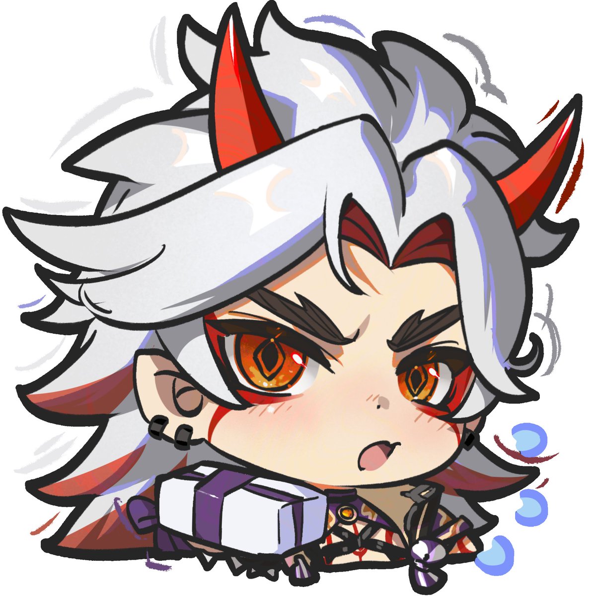 aratakihitsuji's tweet image. "Alright, alright, here's your gift—quit rushing me like that!"