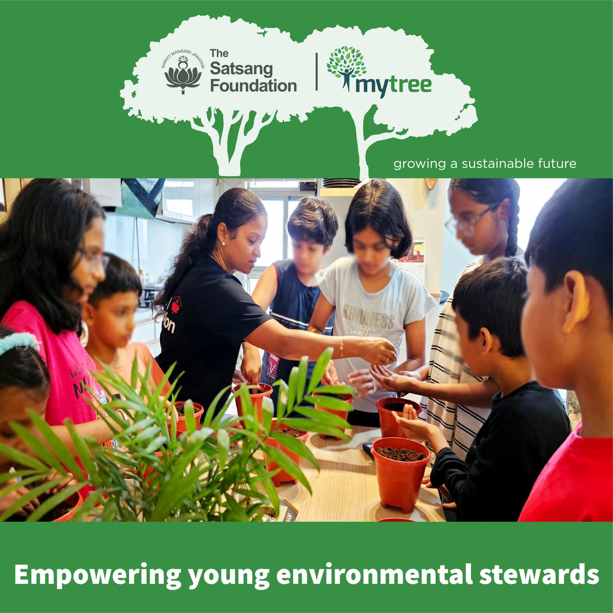 SatsangTweets's tweet photo. 1/2
7 June:#MyTreeAcademy volunteers held an #AwarenessSession at Gagangiri Elanza Society #Mumbai. 10 children explored the magic of trees, planted spinach seeds & shared heartfelt stories of their connection to trees. A step closer to raising young #EnvironmentalStewards! https://t.co/SBVZhMiVUm