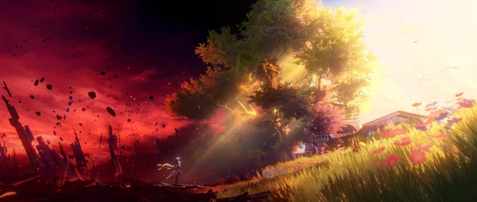 Last cycle phainon looking at the beginning of the current cycle and stepping back into cyclicality knowing he failed again... (the number goes from 33550335 to 33550336 right after this shot) He destroyed everything last cycle ending in absolute destruction