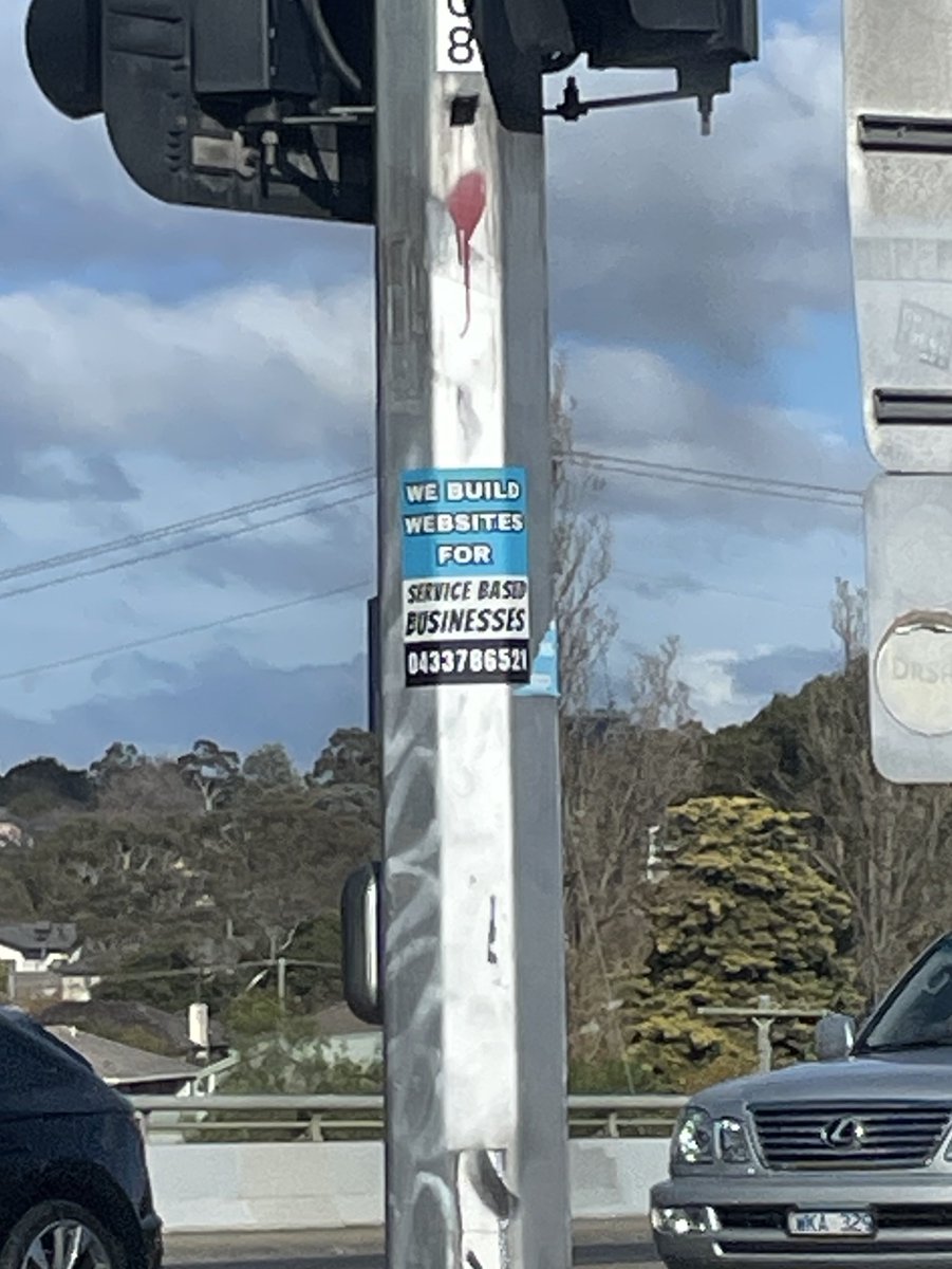 honestly I respect this. no folio just a phone number on a traffic light pole coming off the freeway