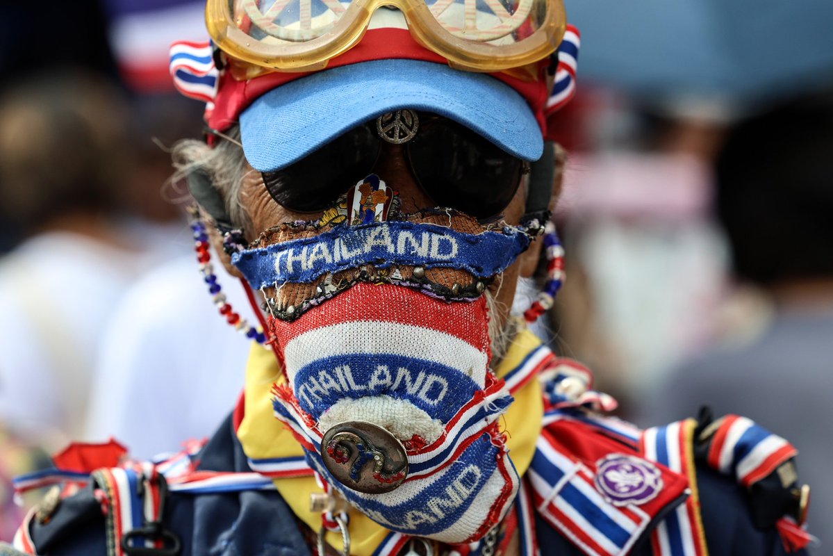 Protesters during an anti-government demonstration in Bangkok on June 28, 2025. Thousands of Thai protesters rallied to demand the resignation of the Prime Minister, as the fallout continued from her controversial phone call with former Cambodian leader Hun Sen.
<a href="/Bloomberg/">Bloomberg</a>