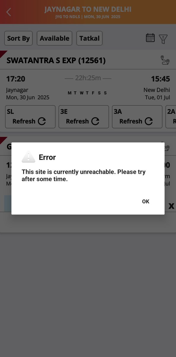 pkbi's tweet photo. What is thia ? Time 10.03 for tatkal ticket but irctc site said not reachable try after some time when ? I have to try fot tatkal ticket ? #IRCTC #railminister #railmantri https://t.co/jQlYZi4Qda