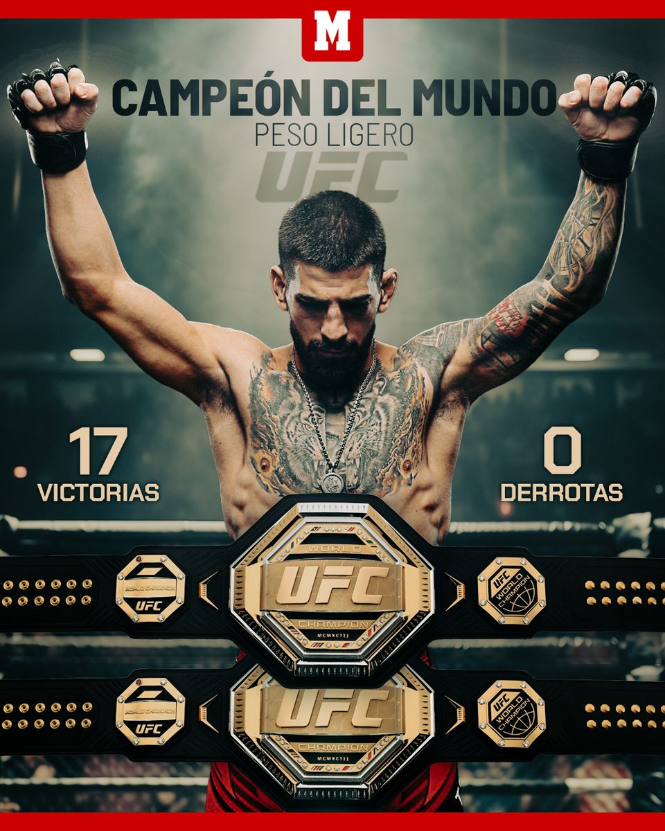 MARCA (@marca) on Twitter photo 🏆 ¡CAMPEÓN DEL MUNDO!
🇺🇸 <a href="/Topuriailia/">Ilia Topuria</a> hace historia en Las Vegas
🦅 17-0, leyenda invicta del octágono
🇪🇸💥 El cinturón del peso ligero ya tiene dueño… ¡y habla español!
👉 #ufc #mma #ufcespañol #ufc317 #topuria #TopuriaVsOliveira 🏆 ¡CAMPEÓN DEL MUNDO!
🇺🇸 <a href="/Topuriailia/">Ilia Topuria</a> hace historia en Las Vegas
🦅 17-0, leyenda invicta del octágono
🇪🇸💥 El cinturón del peso ligero ya tiene dueño… ¡y habla español!
👉 #ufc #mma #ufcespañol #ufc317 #topuria #TopuriaVsOliveira