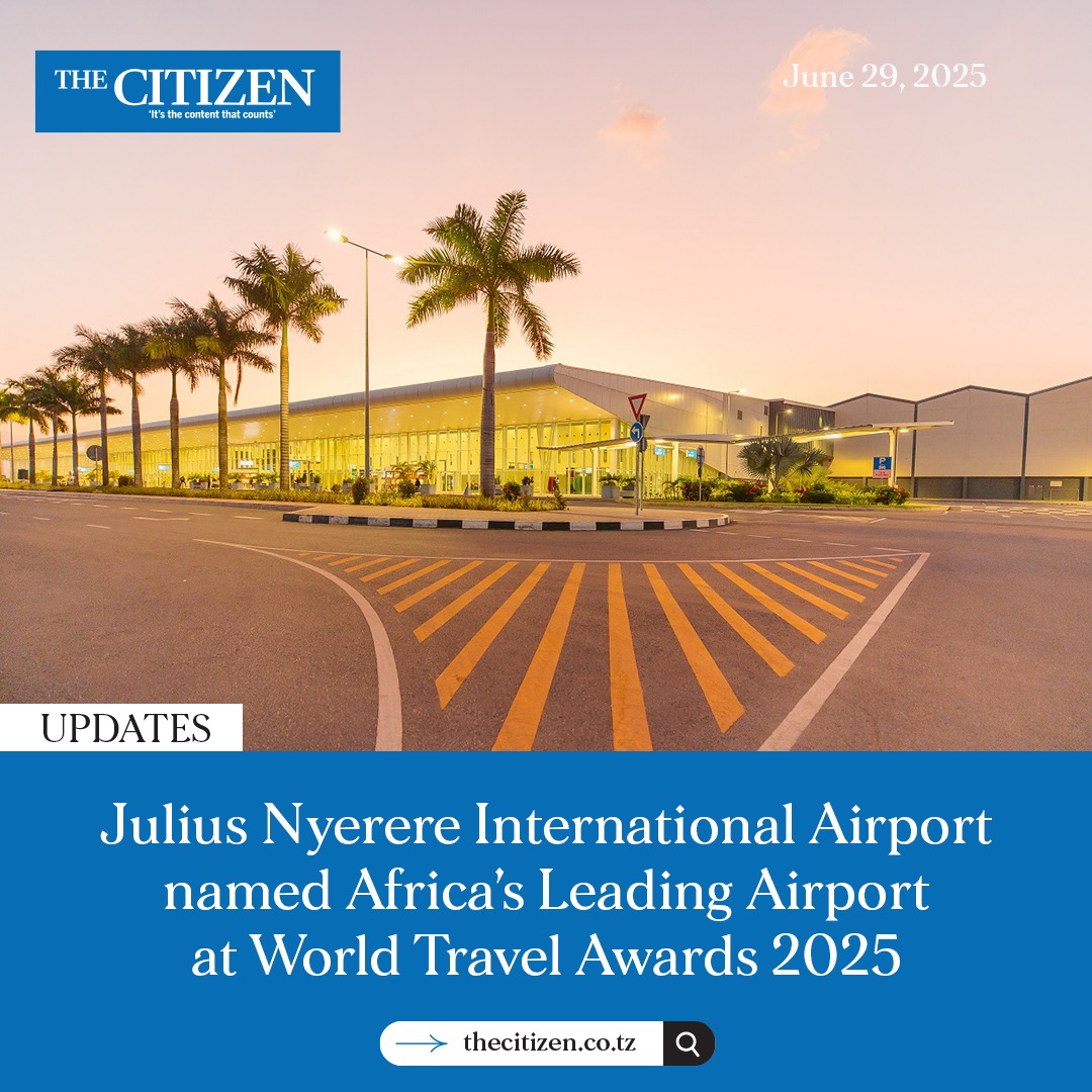 JNIA BEST IN AFRICA 

Tanzania's Julius Nyerere International Airport in Dar es Salaam has been named Africa's Leading Airport at the 2025 World Travel Awards. 

JNIA scooped the award ahead of other renowned airports on the continent. Nominees included:

🇿🇦 Cape Town