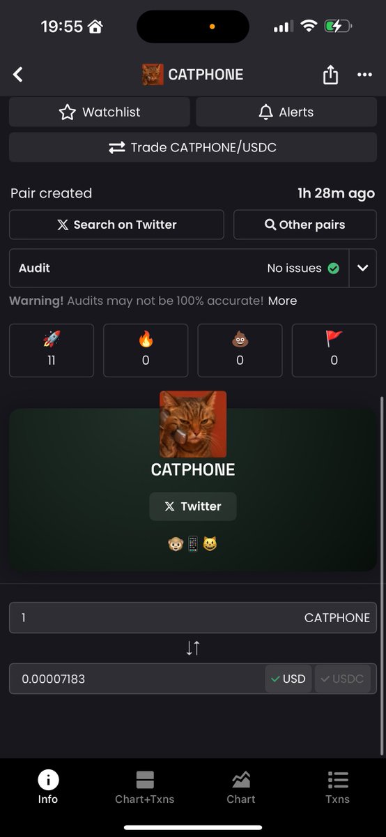 chromatique's tweet photo. @cottonxbt $CATPHONE
MonkePhone is at 10m. Same creator as CATPHONE
#catphone #moonshot
53MMV4L59XqhskHRUqyu92iBbdRSiKJjDdfkmCAtmoon https://t.co/vkA6LlThCF