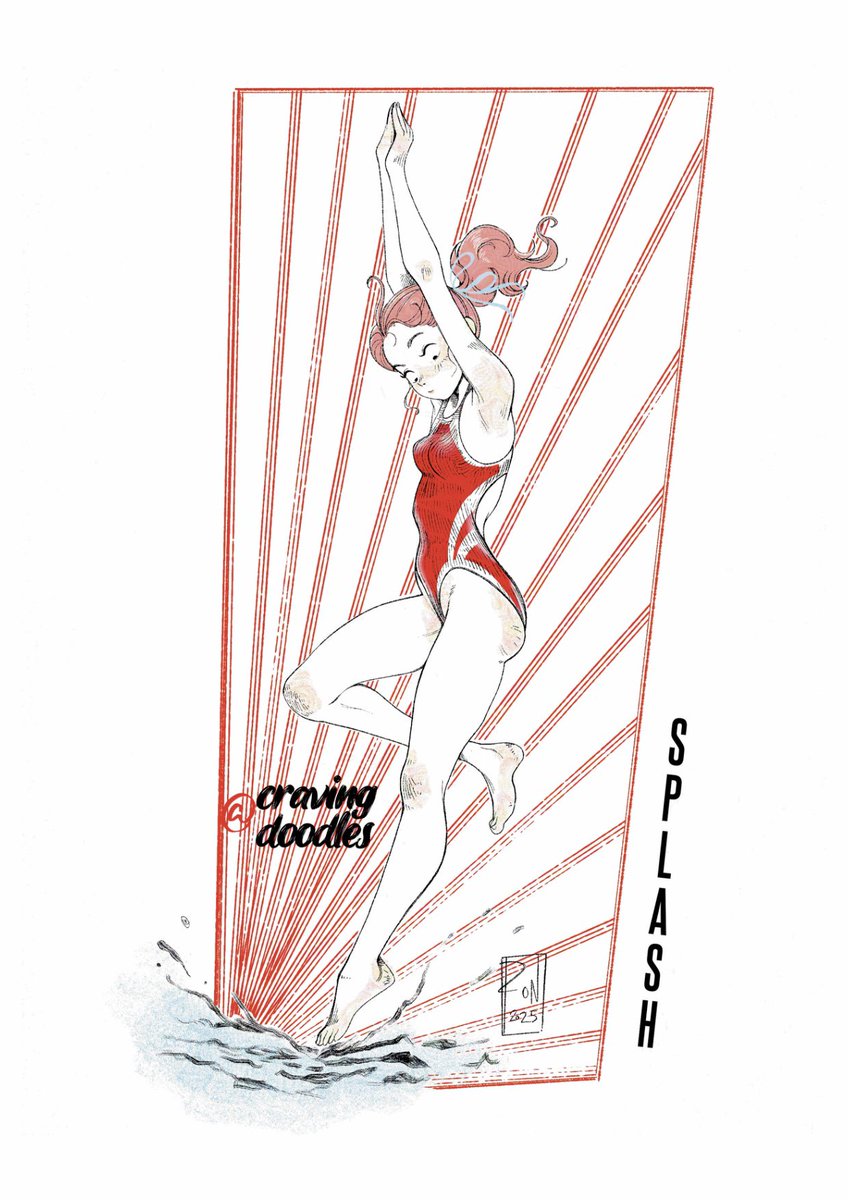 -Splash! 💦
#diver #dive #swim #swimmer #swimming #pinup #pinupgirl #girl #woman #beach #swimmingpool #summer #cravingdoodles #sketchbook  #digitalart #humanart #dibujo #dessin