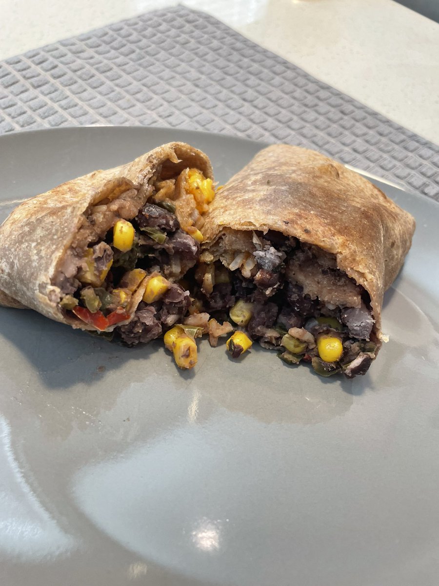 Easy microwaveable meal from Purple Carrot — Green Chile Burrito with Black Beans &amp; Corn <a href="/PurpleCarrotXO/">Purple Carrot</a> #veganfood #purplecarrotxo