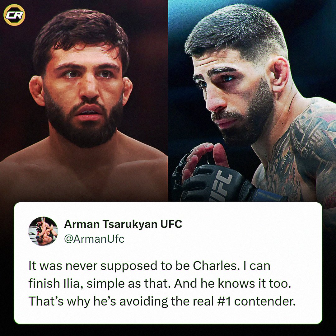 Arman Tsarukyan reacts to Ilia Topuria's win over Charles Oliveira

"It was never supposed to be Charles. I can finish Ilia, simple as that. And he knows it too. That’s why he’s avoiding the real #1 contender." 😳 #UFC317