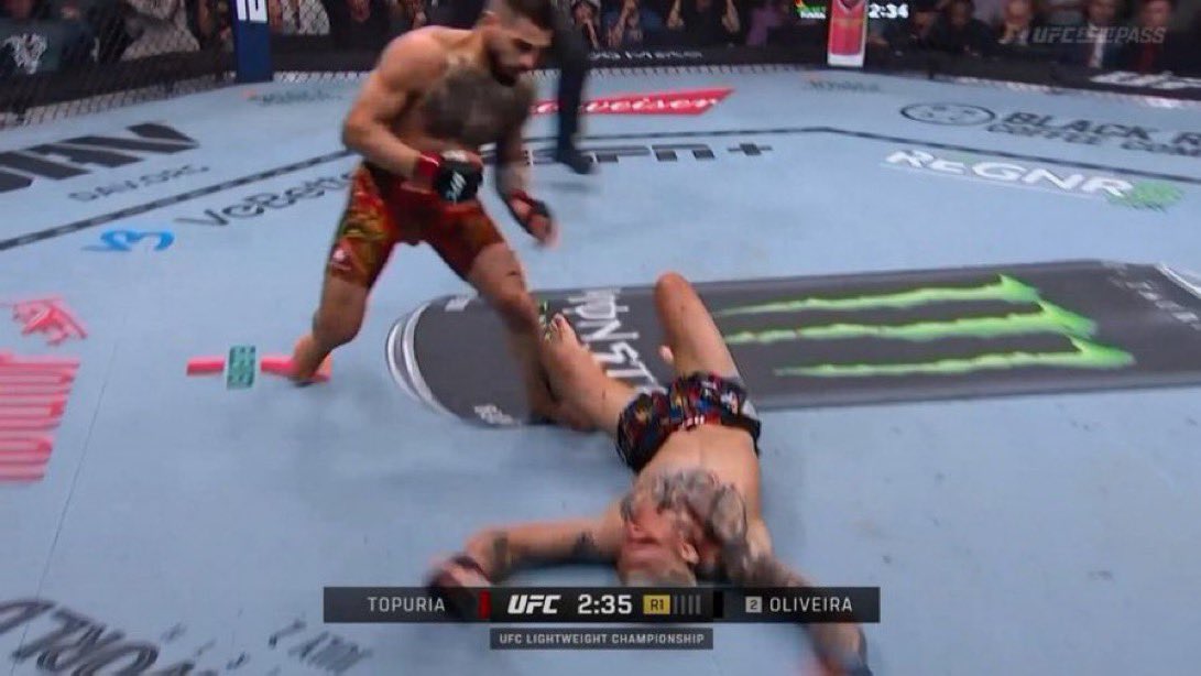 Incredible precision by Topuria! 🎯 #UFC317