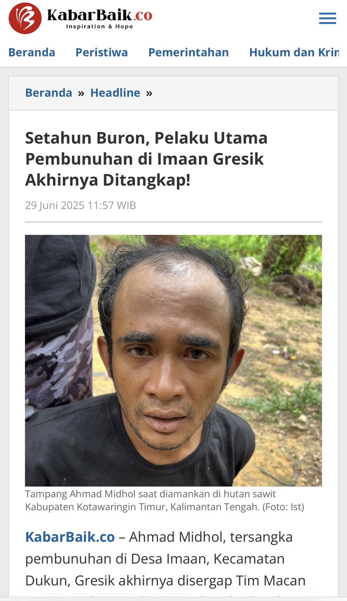 kabarbaik.co/setahun-buron-…

Sudah Ditangkap ! 

<a href="/ListyoSigitP/">Listyo Sigit Prabowo</a> <a href="/DivHumas_Polri/">Divisi Humas Polri</a> <a href="/HumasPoldaJatim/">𝐇𝐔𝐌𝐀𝐒 𝐏𝐎𝐋𝐃𝐀 𝐉𝐀𝐖𝐀 𝐓𝐈𝐌𝐔𝐑</a> <a href="/HumasGresik/">humas polres gresik</a> <a href="/infoGRESIK/">info GRESIK</a>