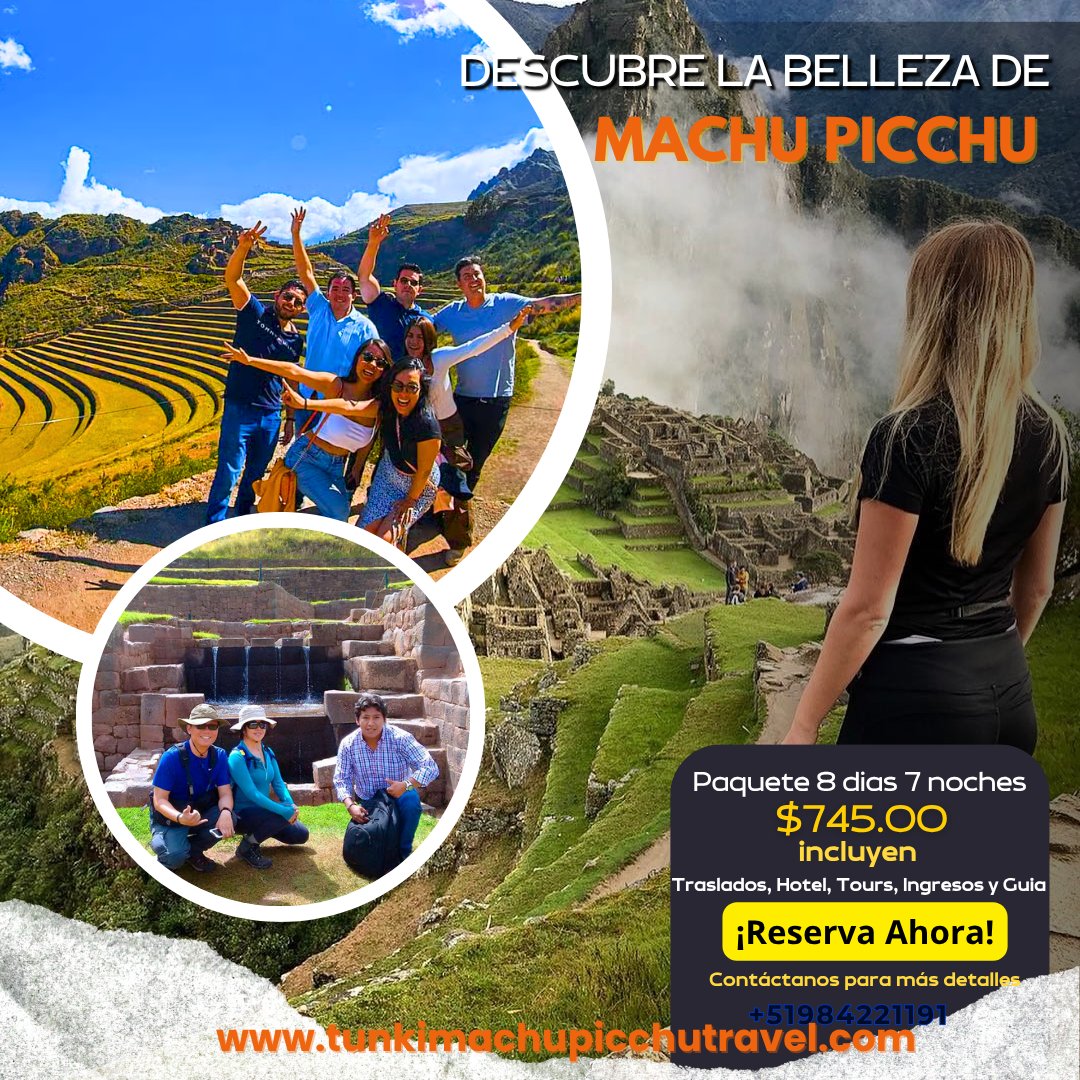 TunkiMapiTravel's tweet photo. Explora Cusco con un completo tour de 8 días y 7 noches. Servicio profesional, atención personalizada y la mejor organización. ¡Reserva ahora y déjate maravillar por el corazón del Imperio Inca!
https://t.co/D2Q9U1yyts
#MachuPicchu #Cusco #peru #tusueñohechorealidad #travel https://t.co/BNIyW2Ssm7
