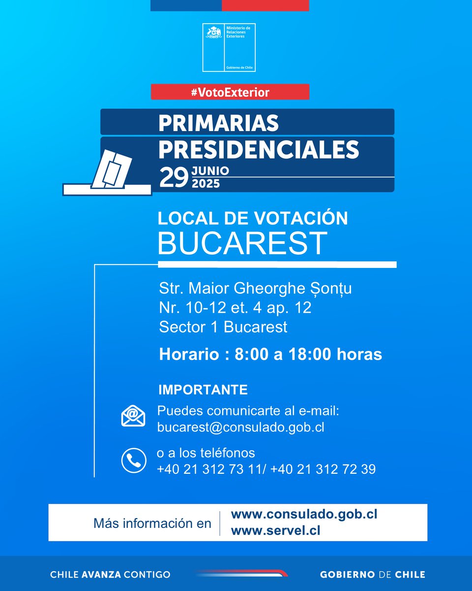 Consulado de Chile en Bucarest tweet media