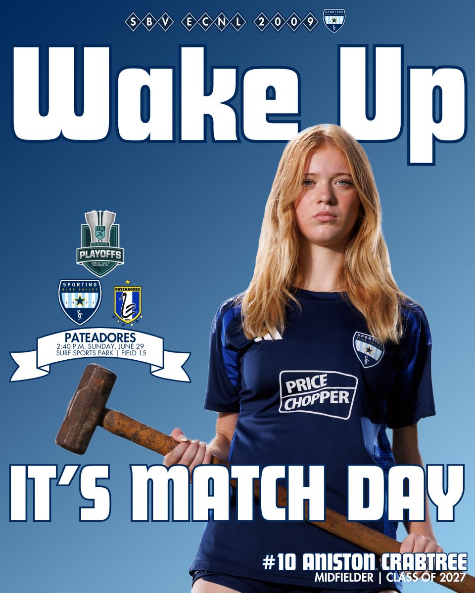 Sporting BV 09 ECNL (@sbv09_ecnl) on Twitter photo Bring it one last time for 2024-2025.
<a href="/SPORTINGBV/">SPORTING Blue Valley</a> <a href="/ECNLgirls/">ECNL Girls</a> <a href="/PrepSoccer/">Prep Soccer ⚽️</a> <a href="/TheSoccerWire/">SoccerWire</a> <a href="/TopDrawerSoccer/">TopDrawerSoccer</a> <a href="/AnistonCrabtree/">Aniston Crabtree</a> #ECNLPlayoffs #Sporting #BV Bring it one last time for 2024-2025.
<a href="/SPORTINGBV/">SPORTING Blue Valley</a> <a href="/ECNLgirls/">ECNL Girls</a> <a href="/PrepSoccer/">Prep Soccer ⚽️</a> <a href="/TheSoccerWire/">SoccerWire</a> <a href="/TopDrawerSoccer/">TopDrawerSoccer</a> <a href="/AnistonCrabtree/">Aniston Crabtree</a> #ECNLPlayoffs #Sporting #BV