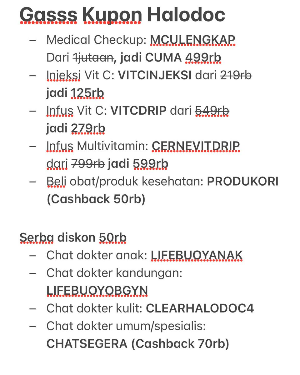 discountfess's tweet photo. ‼️ Jangan lupa ‼️ 

Dipake ya kumpulan voucher-voucher Halodoc  🔥 https://t.co/c3PvLPBoca