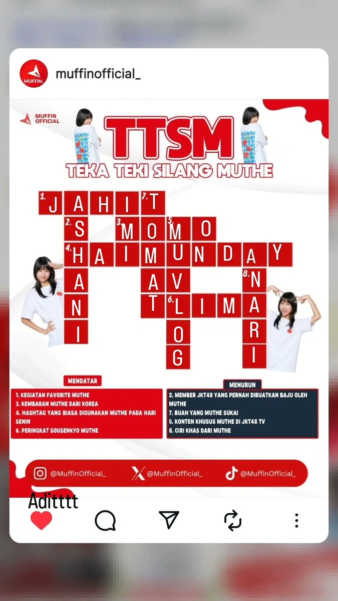 valentinoadtpp's tweet photo. @MuffinOfficial_ @A_MutheJKT48 Gaa sabarr ni menunggu kelahiran seorang gadiss lucuu dan selalu gembira yang kerap kita panggil dengan nama muthe,,semoga semakin hari semakin di berikan kesehatan agar sikap nya yang bahagiaa dapat terus bahagia untuk kedepannyaaa,,semoga muthe terus di kelilingi org'yg positif https://t.co/P53Crfu85x