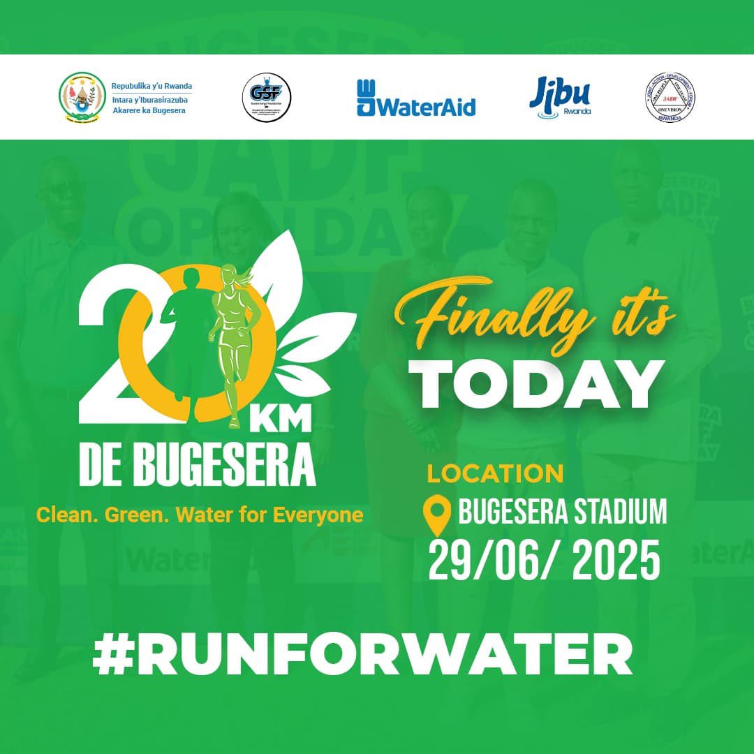 RYVCP_BUGESERA's tweet photo. #Abakeramurimo
Cya gitondo cyageze , kuri stade ya Bugesera hagiye kubera isiganwa @20km_debugesera ndetse n’igikorwa cyo gusoza ku mugaragaro Imurikabikorwa ry’abafatanyabikorwa b’Akarere, #JADFOpenDay.
#Twese_i_Bugesera
#AllRoadsLeadToBugesera
#RunForWater https://t.co/EjGod2aeCk
