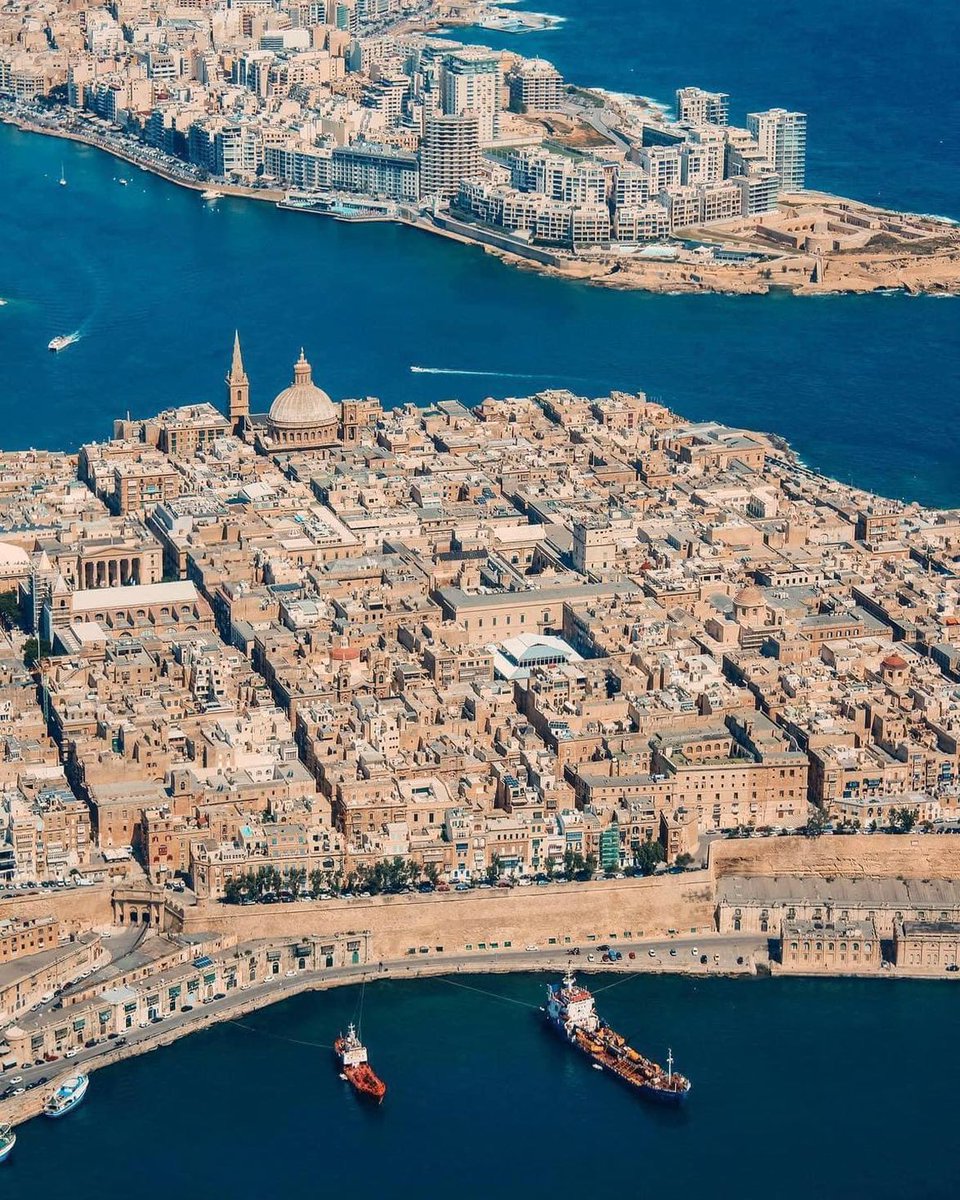 Aerial View of Valletta, Malta  🏎️🛸🛬