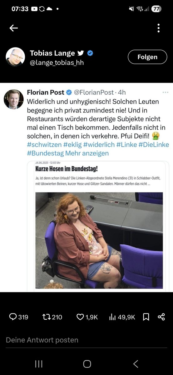 Hey <a href="/CSU/">CSU</a> was ist mit euren Abgeordneten bitte los? Wollt ihr jetzt so absichtlich Wähler abschrecken. Genau solche Widerlinge verleiten mich dazu nicht mehr die <a href="/CSU/">CSU</a> zu wählen. Schmeißt den raus!!!