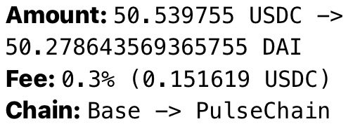 Swap censorable stablecoins for uncensorable ones on a truly decentralized blockchain.
Instantly.
Best rate.
Beautiful.
PulseChain is so GOOD.