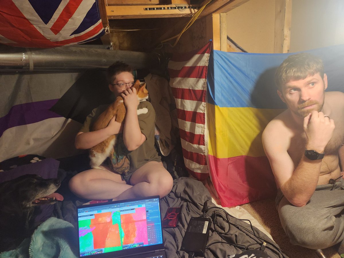 Hiding in the shelter #tornado #pds