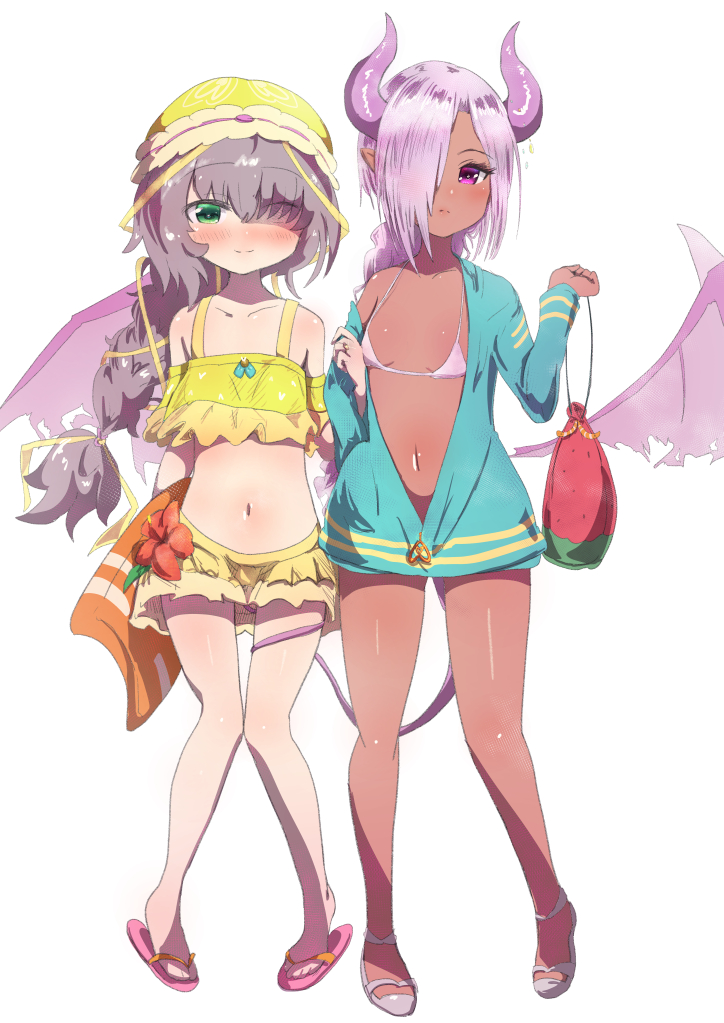 nemuiyorun5656's tweet image. #ミドガR
水着ナマエちゃん＆エイミーさん
今年の水着はナマエちゃんだったのかなって思いを馳せる-x-
