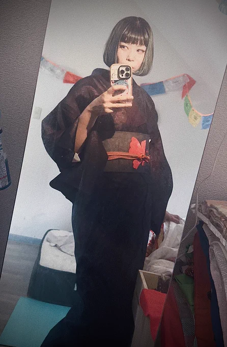 さすがに暑くて紗の着物です