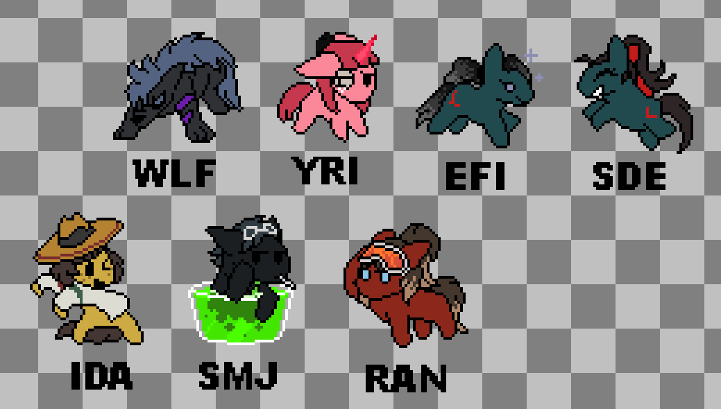 luxidoptera's tweet photo. i never finished these and lost the files so i'll have to redraw them but here's a handful of sidecharacter blorbos as #limbusstable horses
@CursedXWT https://t.co/LCq95KF0It