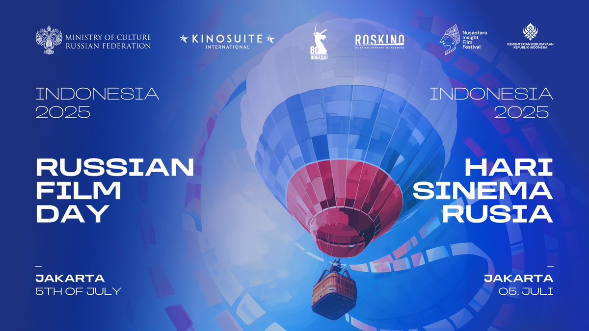 🎬 Russian Blockbusters and Arthouse Films Come to Indonesia

🗓 On July 5, 2025, Jakarta will host the first Russian Film Day Indonesia 2025 screening convention, organized by ROSKINO with the support of the Ministry of Culture of the Russian Federation. The screenings will be