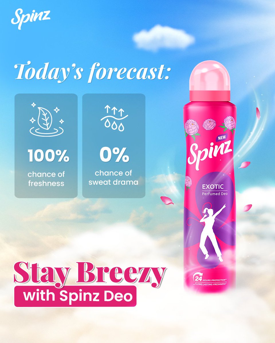SpinzIndia's tweet image. Ready to conquer the day with freshness 😍
.
.
.
.
#Spinz #SpinzYourWorld #FragranceGoals #FreshAllDay #DeoLove #CavinKare #MakingLivesHappier