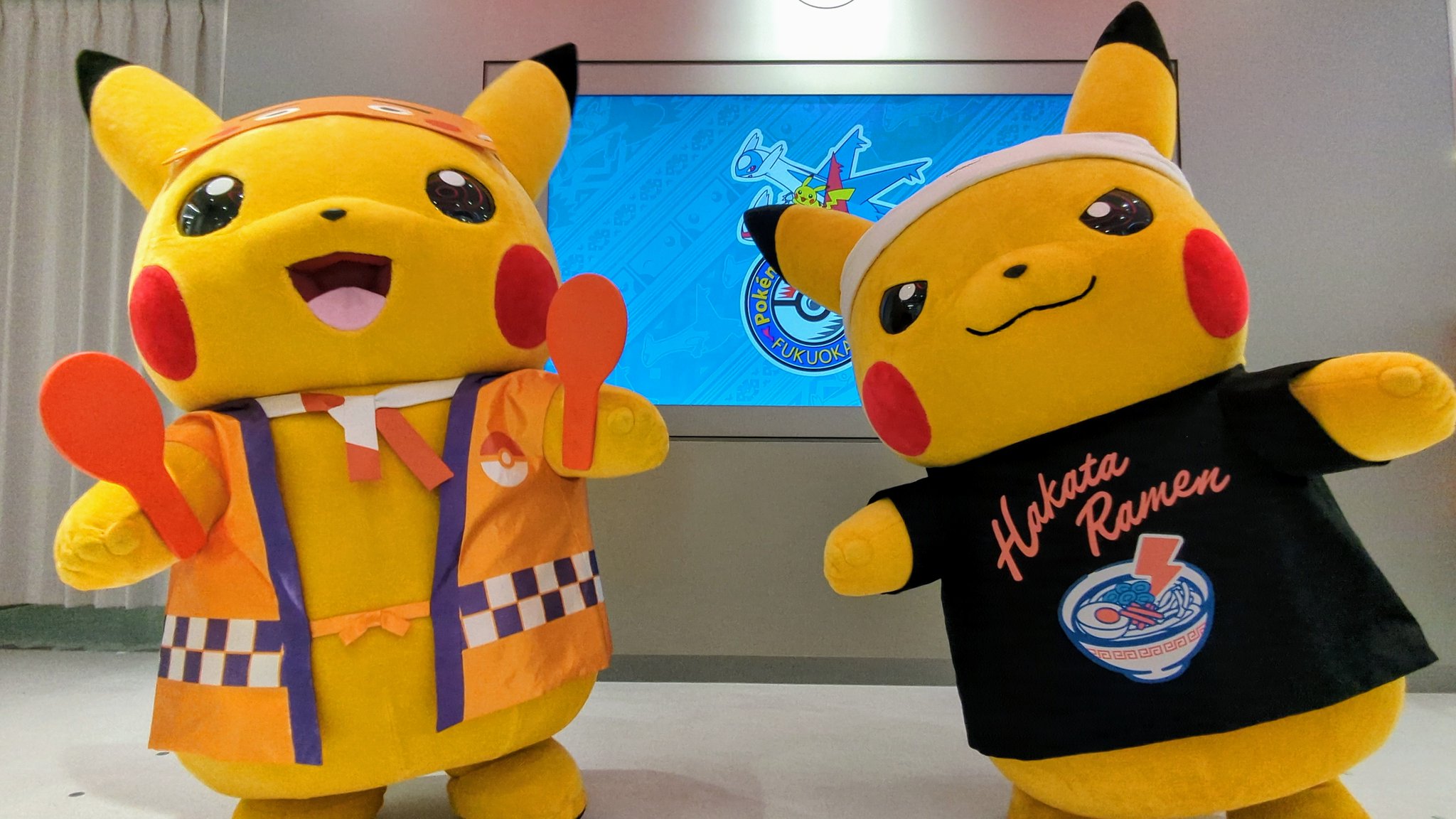 ポケモンセンター フクオカ ピカチュウ ラーメン にわか面 ポケモンセンターフクオカ ぬいぐるみ ラーメンピカチュウ