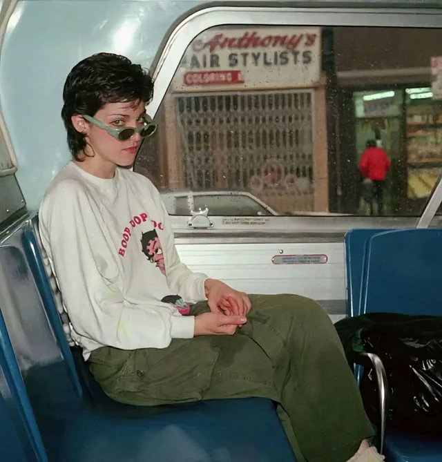 Historic Vids (@historyinmemes) on Twitter photo Madonna on a bus, New York, 1979. Photographed by Dan Gilroy, who was her boyfriend at the time. This was a time before she became famous. Madonna on a bus, New York, 1979. Photographed by Dan Gilroy, who was her boyfriend at the time. This was a time before she became famous.