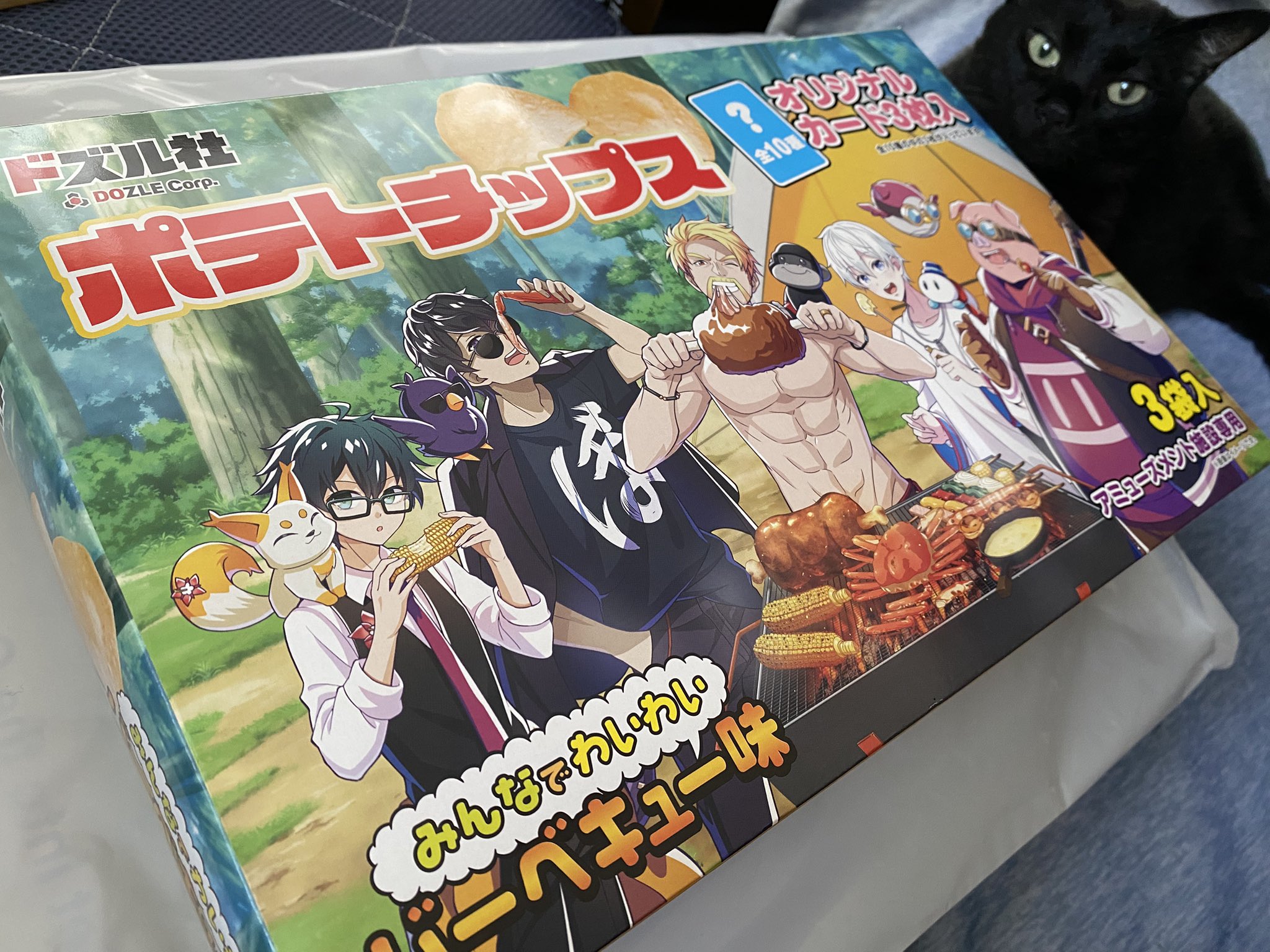 ドズル社 GIGO限定 ポテトチップス３袋入✕4箱 オリジナルカード7枚 ドズル社×GiGOコラボ「ポテトチップス（バーベキュー味