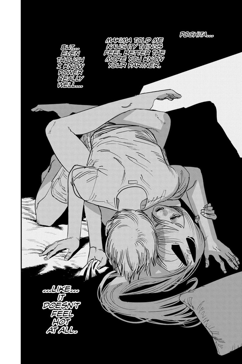 Me da risa que la gente suele ignorar este panel: 

La cosa de poner a Power y Denji en situaciones tan íntimas a este punto fue para dejar en claro que Denji no sentía nada romántico ni sexual por Power, que Denji puede desarrollar algo más que atracción sexual a una mujer