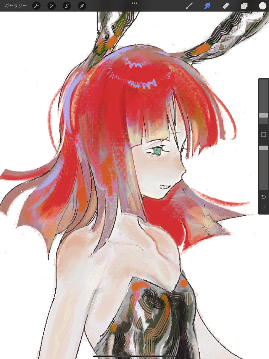 KASABUTA_NOKUNI's tweet image. 過去絵もっかい塗り直してたら分からなくなっちゃった