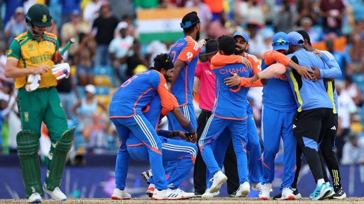 ecell_iitb's tweet photo. One year ago, history was made 🇮🇳🏆Team India lifted the 2024 T20 World Cup!

A moment that brought joy to a billion hearts and marked a new chapter in Indian cricket history.
Here’s to many more! 💙🔥
#TeamIndia #T20WorldCup #Champions #1YearOfGlory #Cricket #ecell #iitb https://t.co/O6ijgC07Tj