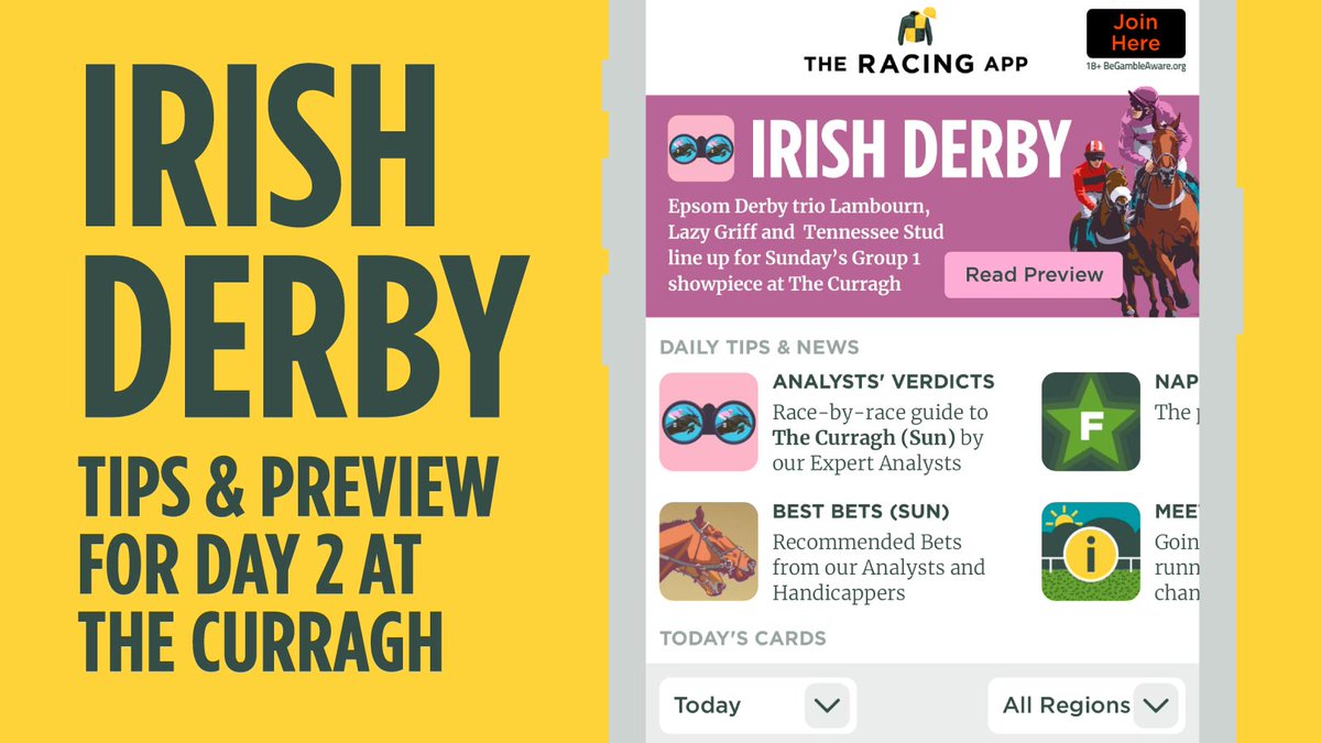 Irish Derby Tips &amp; Preview
Epsom Classic trio Lambourn, Lazy Griff and Tennessee Stud meet again in this fascinating rematch which could see O’Brien senior take his 17th win in the race. Our Analysts mark your card for Day 2 at The Curragh.
bit.ly/The-Racing-App
#irishderby