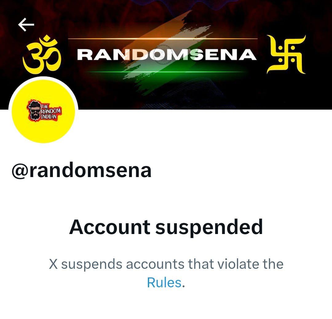 Starboy2079's tweet image. Why was a prominent Hindu voice silenced?

The suspension of @randomsena is deeply concerning. Free speech must not be selectively applied. Voices from the Hindu community deserve the same protection and platform as all others.

I request @Support to reinstate the account.